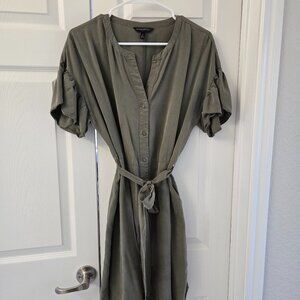 BANANA REPUBLIC Olive Green Button Down Dress